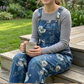 🌺Vintage-Jeans-Latzhose für Damen mit Blumenmuster