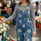 🌺Vintage-Jeans-Latzhose für Damen mit Blumenmuster