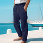 👖 Men's Casual Linen Drawstring Pants – leicht, atmungsaktiv & bequem – mit elastischem Bund & Kordelzug – perfekt für Alltag, Büro & Freizeit