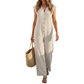 🎪 Neuheiten-Launch + 50% = doppelte Überraschung!☀️Damen Sommer ärmelloser Knopf-Jumpsuit – Mühelose Sommer-Eleganz ✨