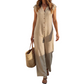 🎪 Neuheiten-Launch + 50% = doppelte Überraschung!☀️Damen Sommer ärmelloser Knopf-Jumpsuit – Mühelose Sommer-Eleganz ✨