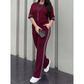 ✨ 2-teiliges Loungewear-Set mit Streifen-Detail – weicher Stoff, elastischer Bund & vielseitig kombinierbar – einfach anziehen & wohlfühlen