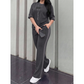 ✨ 2-teiliges Loungewear-Set mit Streifen-Detail – weicher Stoff, elastischer Bund & vielseitig kombinierbar – einfach anziehen & wohlfühlen