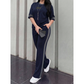 ✨ 2-teiliges Loungewear-Set mit Streifen-Detail – weicher Stoff, elastischer Bund & vielseitig kombinierbar – einfach anziehen & wohlfühlen