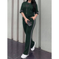 ✨ 2-teiliges Loungewear-Set mit Streifen-Detail – weicher Stoff, elastischer Bund & vielseitig kombinierbar – einfach anziehen & wohlfühlen