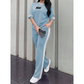 ✨ 2-teiliges Loungewear-Set mit Streifen-Detail – weicher Stoff, elastischer Bund & vielseitig kombinierbar – einfach anziehen & wohlfühlen