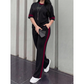 ✨ 2-teiliges Loungewear-Set mit Streifen-Detail – weicher Stoff, elastischer Bund & vielseitig kombinierbar – einfach anziehen & wohlfühlen