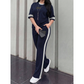 ✨ 2-teiliges Loungewear-Set mit Streifen-Detail – weicher Stoff, elastischer Bund & vielseitig kombinierbar – einfach anziehen & wohlfühlen
