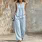 🌺Set aus asymmetrischem Oberteil und Hose mit weitem Bein für Damen