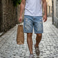 🔥Neuheiten & Bestseller – Herren-Jeansshorts mit Rissen und Used-Look