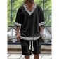👕☀️2-teiliges Set aus Freizeit-Oberteil und Shorts für Herren – Lässiger Komfort und Stil 🔥