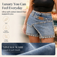 💎Damen Rhinsten-Besetzter Mehrlagiger Denim-Rock-Shorts