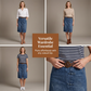 👗A-Linien-Midirock aus Denim für Damen mit schlankmachender Passform