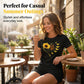 🌺Set aus T-Shirt und Shorts mit Sonnenblumenmuster für Damen