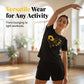 🌺Set aus T-Shirt und Shorts mit Sonnenblumenmuster für Damen