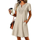 ✨Damen Bohemian Spitzen V-Ausschnitt T-Shirt-Kleid