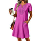 ✨Damen Bohemian Spitzen V-Ausschnitt T-Shirt-Kleid