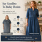 👗Maxikleid aus Denim mit Knopfleiste für Damen in Übergrößen