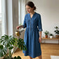 👗Maxikleid aus Denim mit Knopfleiste für Damen in Übergrößen