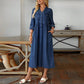 👗Maxikleid aus Denim mit Knopfleiste für Damen in Übergrößen