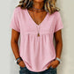 👚✨Damen elegantes V-Ausschnitt-T-Shirt – schmeichelhafter Ausschnitt, weicher Stoff & vielseitig – perfekt für Alltag, Büro & Freizeit – leicht zu kombinieren