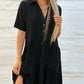 🌸 JETZT 50 % RABATT! 🌸Einfarbiges, bequemes Kleid mit Reverskragen und Knöpfen