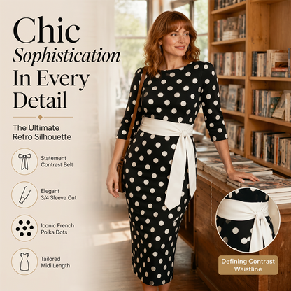 🌺Elegantes Retro-Kleid mit Polka-Dots für Damen