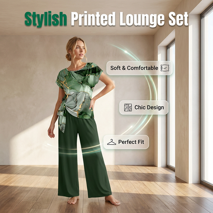 ✨🌺Frauen elegantes zweiteiliges Set mit Print