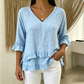 🌺Elegantes Sommer-Oberteil für Damen mit Rüschen und V-Ausschnitt
