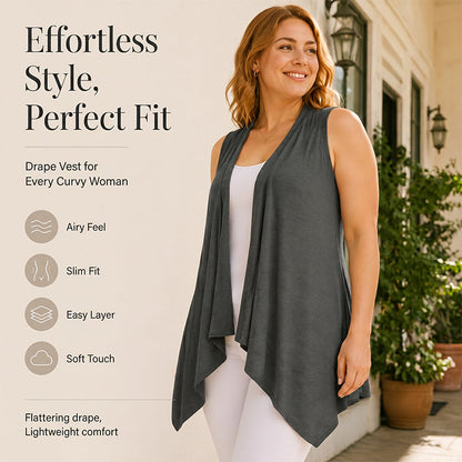 🚨 Eilmeldung: 50% endet heute Nacht! Lässige, ärmellose, drapierte Strickjacke für Damen