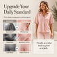 👗Damen Button-Up Oberteil & Weitbein-Hosen-Set – Schickes zweiteiliges Outfit ✨
