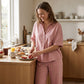👗Damen Button-Up Oberteil & Weitbein-Hosen-Set – Schickes zweiteiliges Outfit ✨