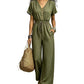 ⌛Zeitlich begrenztes Angebot – Jumpsuit für Damen mit tailliertem Schnitt und V-Ausschnitt