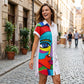 🌺Bedrucktes Hemdkleid für Damen im kunstvollen Porträtstil