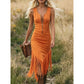 🌺Retro Western Fransen Ärmelloses Slim-Kleid