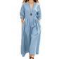 👗Lässiges Maxikleid für Damen mit V-Ausschnitt und Taschen