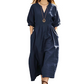 👗Lässiges Maxikleid für Damen mit V-Ausschnitt und Taschen