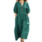 👗Lässiges Maxikleid für Damen mit V-Ausschnitt und Taschen