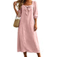 👗🌸 Midikleid für Damen mit Schleife und quadratischem Ausschnitt