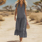 🌸 Maxikleid für Damen mit V-Ausschnitt & Knöpfen – Locker, Feminin & Elegant, Rüschen am Saum, Atmungsaktiv, Passend für Jeden, S-3XL, 10 Farben ✨