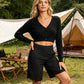 👖 LETZTER TAG SONDERVERKAUF 50% RABATT! Hochtaillierte Damen Yoga-Shorts mit Seitentaschen – 8 Farben, elastisch & bequem für Sport und Alltag