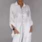 Set aus Pailletten-Bluse und Hose mit weitem Bein für Damen