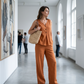 🌺Set aus ärmellosem Damenoberteil mit Knöpfen und lockerer Hose
