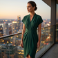 🌺Elegantes Damenkleid mit V-Ausschnitt und Rüschen