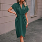 🌺Elegantes Damenkleid mit V-Ausschnitt und Rüschen