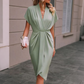 🌺Elegantes Damenkleid mit V-Ausschnitt und Rüschen
