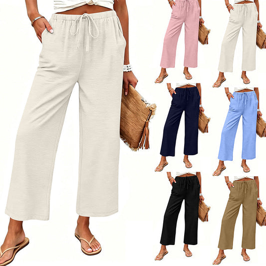 ✨Lässige Damenhose mit weitem Bein und Kordelzug