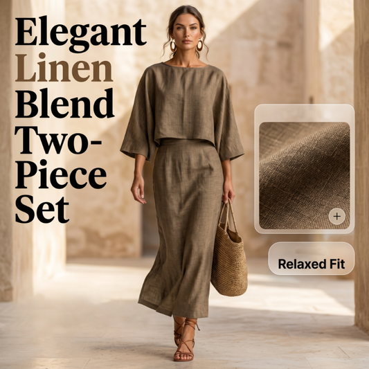 ✨Elegantes zweiteiliges Damen-Outfit: Set aus langem Rock und Oberteil mit Dreiviertelärmeln