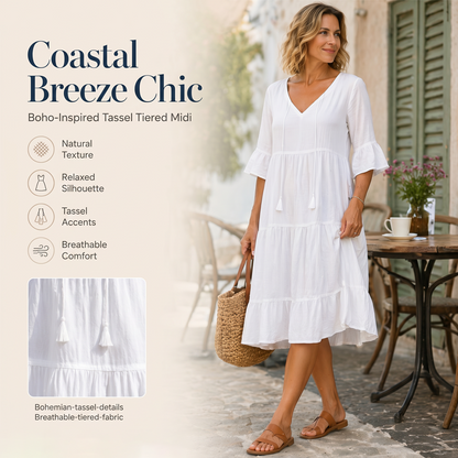 🌟 Der Look, den alle suchen – bei uns 50% günstiger! Sommerkleid für Damen in A-Linie mit Stufenschnitt und Quasten