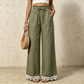 ✨Damen Weitbein-Leinenhose mit Spitzensaum